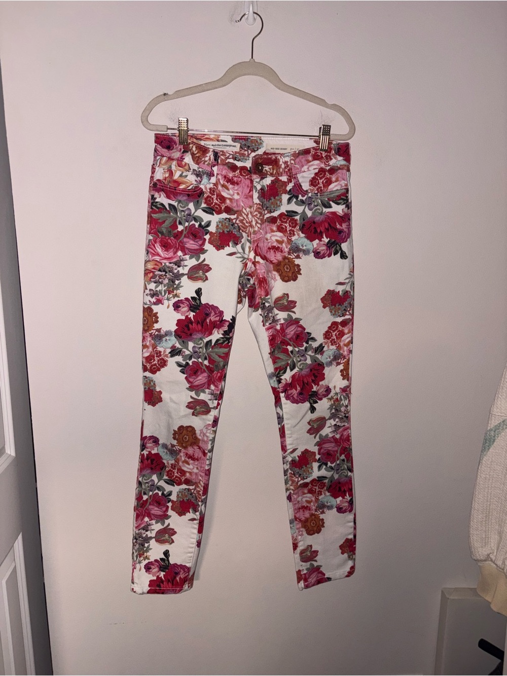Pilcro & The Letterpress Mid Rise Skinny Jeans 27 Floral Print